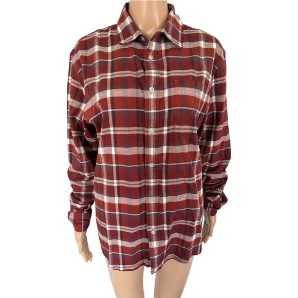 Upcycled Unisex Plaid Flannel Shirt Santa’s Favorite Graphic Christmas Patchwork - Picture 3 of 6